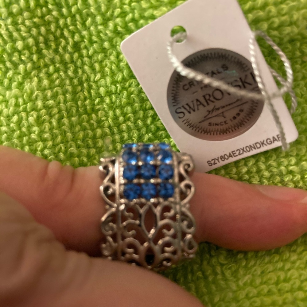 ❌❌Square Blue Filigree ring - Picture 2 of 4